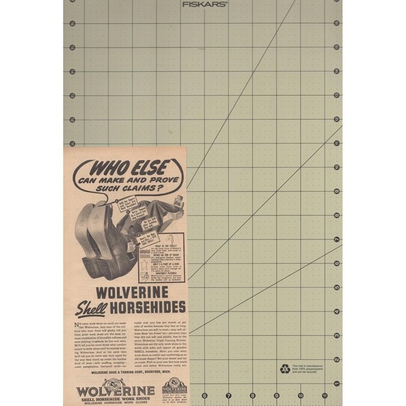 Wolverine Shell Horsehide Work Shoes Rockford MI Industrial Shoes Print Ad 1945 - Picture 2 of 3